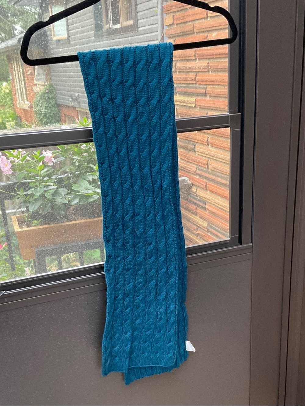 Cable Knit Teal Scarf - Women Accessories